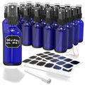 Nevlers 24 Pack Blue 2 Oz Travel Spray Bottles - Small Glass Mist Spritzers