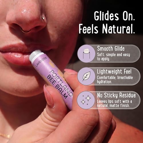 Portland Bee Balm All Natural Lavender Lip Balm 9 Count - Handmade Beeswax