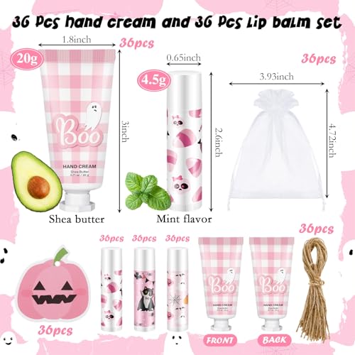 Halloween Boo Lip Balm & Hand Cream Gift Set – 144 Pcs Party Favors (Variation: Halloween Boo) by Heigble