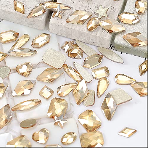 S3 Champagne Rhinestones for Nails - Gold Crystal Nail Art Decorations