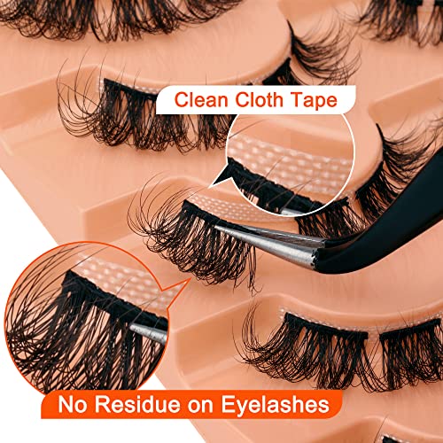 Natural Cluster Lashes D-Curly Eyelash Extensions Wispy Individual Lashes Strips False Eyelashes DIY Lash Extensions Multipack by Eefofnn