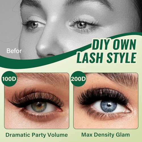DIY Lash Extension Kit 280Pcs Individual Eyelash Extension Kit 40D50D 0.07D Curl 9-16MIX Lash Clusters Kit with Lash Glue Remover Applicator Easy to Use for Beginners