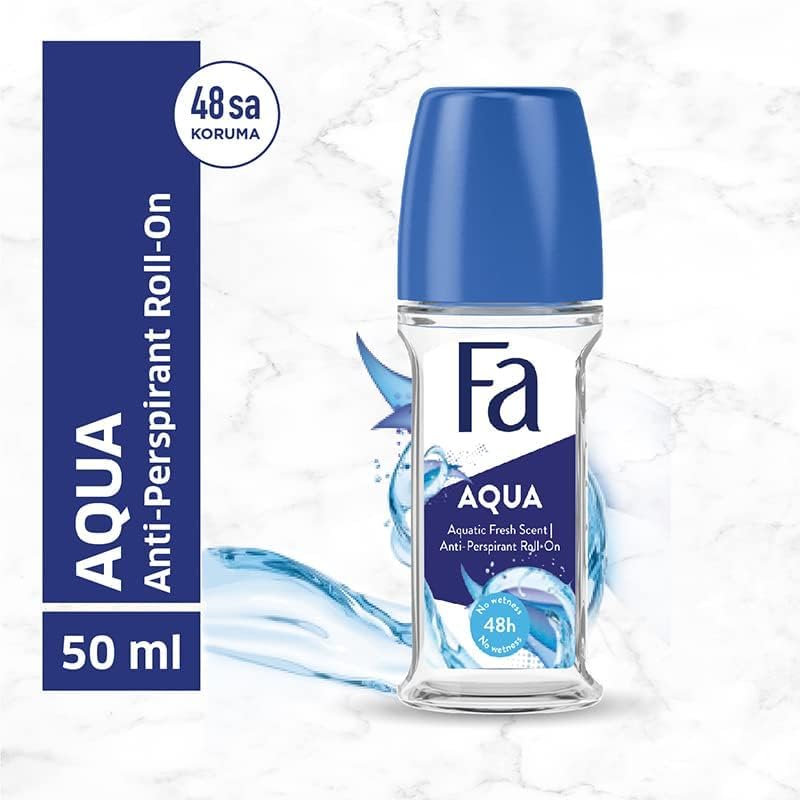Fa Deodorant Roll-On 1.7 oz Aqua (3-Pack) - Long-Lasting Protection