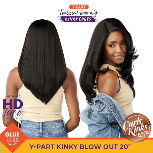 Sensationnel Kinkyedges 20-Inch Synthetic Wig Dark Brown - Blow Out, Curly Style