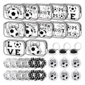 Black White Soccer Bow Makeup Bag & Party Favors Set - 36 Pcs