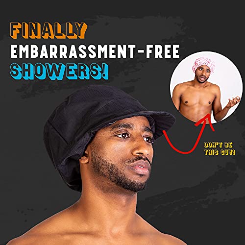 Men's Waterproof Adjustable Shower Cap for Braids Curls & Locs - Reusable & Durable