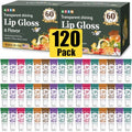 AZEN 120 Pack Clear Lip Gloss Set with Vitamin E & Flavors - Hydrating Lip Oil C-120