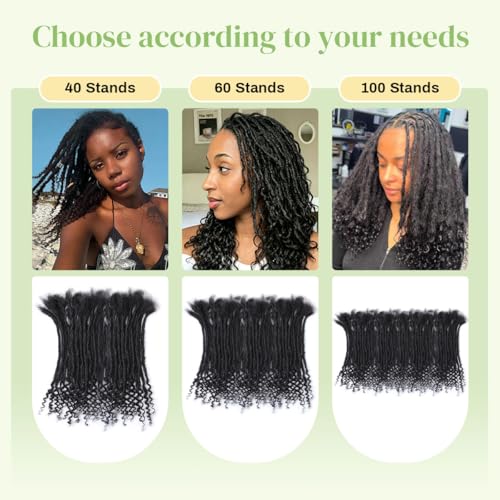 Pouwney 10 Inch Interlocking Human Hair Dreadlock Extensions Curly Ends - 20 Strands #27
