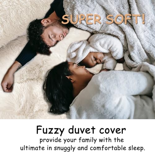 King Shaggy Faux Fur Comforter Cover Set - Blush Pink 5-Piece Luxury Bed Set