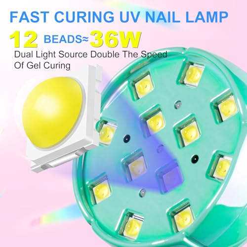 Mini UV Nail Lamp with Gooseneck & Rechargeable Battery - Blue