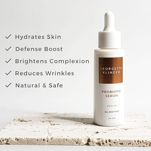 Georgette Klinger Probiotic Serum - Hydrating Face Serum With Hyaluronic Acid For Anti-Aging & Skin Barrier Repair, Balances Skin Microbiome, Enhancing Texture, Prevent Premature Aging - 1 oz