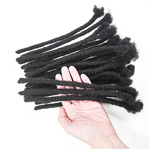 Human Hair Dreadlock Extensions 6-22 Inch Full Handmade Permanent Locs for Women Men Kids