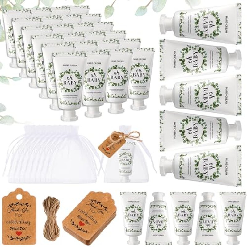 48 Sets Baby Shower Hand Cream Gift Party Favors for Guests Gift Bulk Mini Travel Size Hand Lotion Set for Guests(Baby)