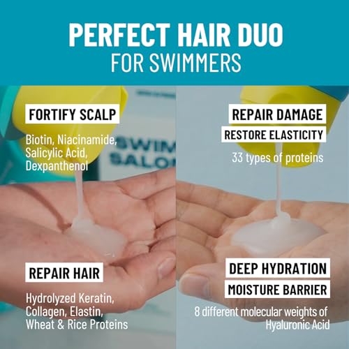 Swim Hair Care Set - Chlorine Removal Shampoo & Leave-In Conditioner for Swimmers