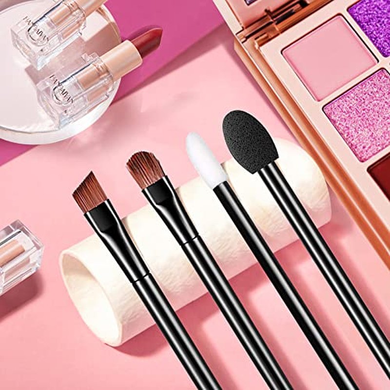 250 Piece Disposable Eyebrow Brush Set - 100 Angled/Round Eyebrow Brushes, 50 Double-End Eyeshadow Brushes, 100 Lip Brushes for Women & Girls Salon Beauty Cosmetic Makeup Tool