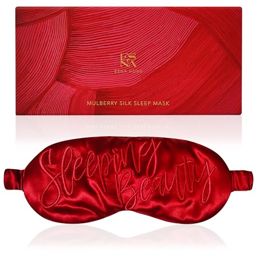 Luxury Silk Sleep Mask Gift Set 22-Momme Mulberry Silk Eye Mask Ultra Comfort Perfect Present for Her Luxury Christmas for Women Comfortable Blindfold Eyeshade for Night Sleep