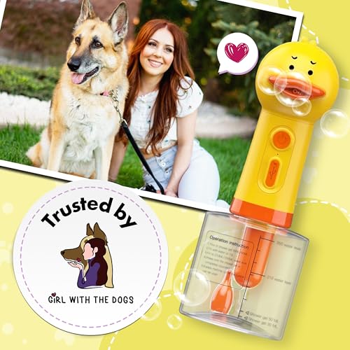 Electric Shampoo Dispensing Foaming Duck by Girl With The Dogs ? Fun Foaming Soap Dispenser for Dog Grooming, Cat Supplies, Kids Bathroom Set & Bathroom Accessories ? Shampoo Pump Dispenser