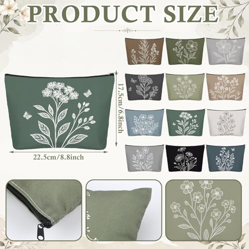 Sweetude 48 Pcs Vintage Boho Flower Makeup Bags Bulk - Style 12