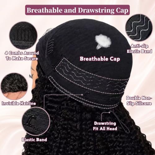Natural Black Burmese Curly Half Wig 16 Inch 180% Density Human Hair