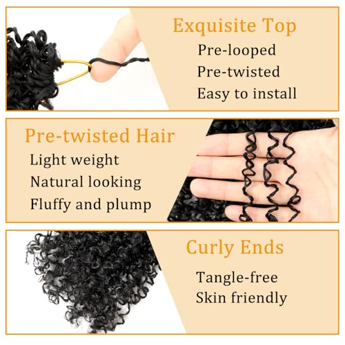 8 Packs Yanky Twist Crochet Hair for Black Women 10 Inch - Natural & Protective Style