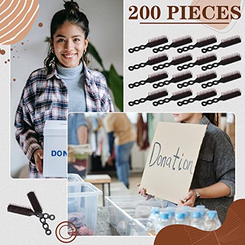 200 Pcs Detangling Hair Brushes for Homeless & Travel - Black