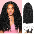 Natural Black Burmese Curly Crochet Hair 16 Inch Knotless Feather Human Hair