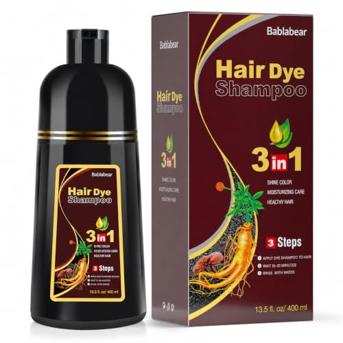 Dark Brown Hair Color Shampoo for Gray Hair - 13.5 Fl Oz - Effortless Hair Dye for Men & Women