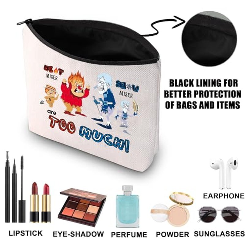 JNIAP Christmas Movie Makeup Bag Christmas Movie Gifts Heat And Snow Are Too Much Christmas Movie Zipper Pouch(heat mb)