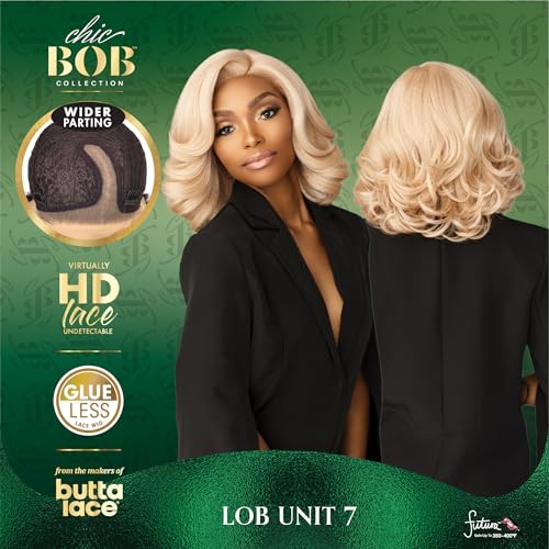 Sensationnel Chicbob Lace Front Wig - Jet Black, Pre-Plucked, 5 Inch Deep HD Lace, Short Bob Style - Variation 1 JetBlack