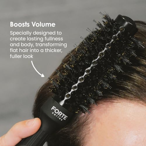 Boar Bristle Round Hair Brush for Volume & Styling - 7 Inch
