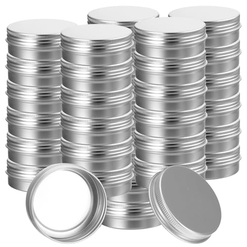 50-Pack Refillable Aluminum Cosmetic Jars with Screw Lids - Lip Balm & Cream Containers