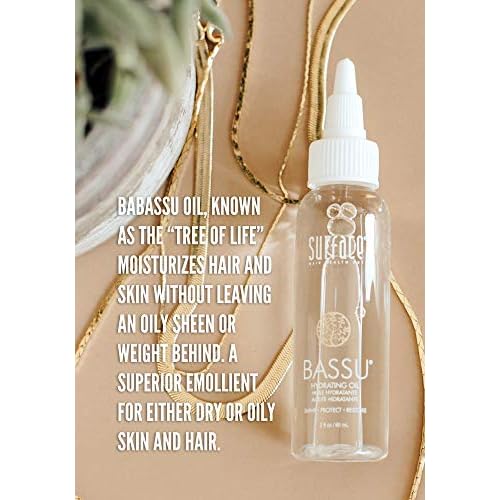 Surface Hair - Bassu Hydrating Oil - Hair Oil with Flax Seed, and Aloe Vera, Moisturize and Hydrate Repair Damaged Hair, Color Safe, 2 Fl Oz