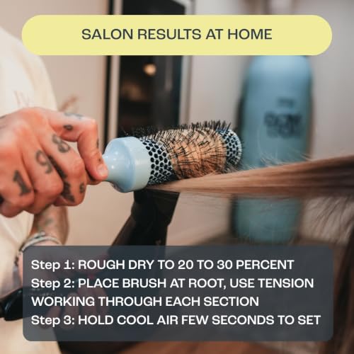 Dom Dom Ceramic Round Hair Brush - Large 2.55-Inch Vented Blowout Brush