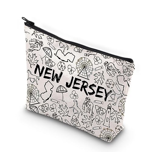 WCGXKO New Jersey Gift New Jersey Trip Merchandise New Jersey Zipper Pouch Makeup Bag
