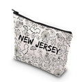 WCGXKO New Jersey Gift New Jersey Trip Merchandise New Jersey Zipper Pouch Makeup Bag
