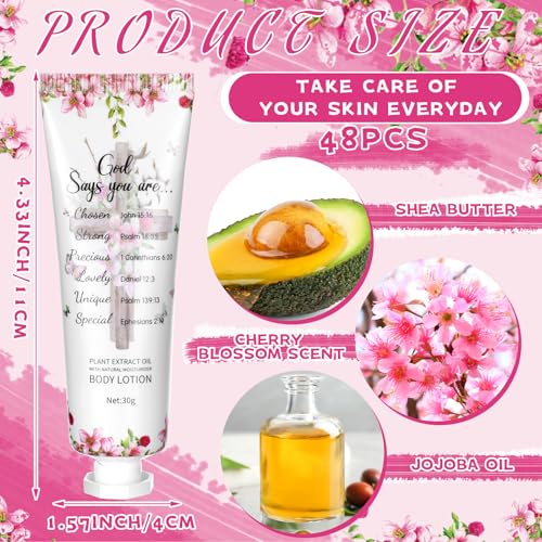 Christian Body Lotion Gift Set 48 Pcs Bible Verse Church Gift - Cherry Blossom Scent