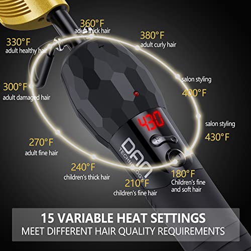 Ceramic Hot Comb Hair Straightener with Digital Display & Adjustable Temp