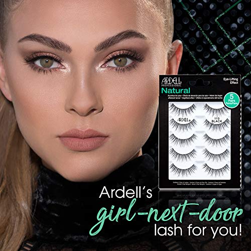 Ardell 110 Natural False Eyelashes Black 5 Pairs Reusable Strip Lashes