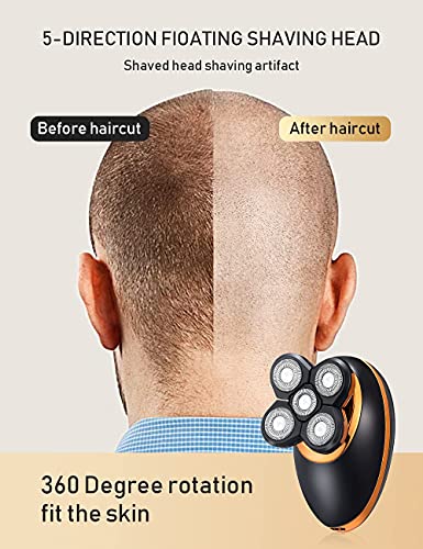 Gold 5D 5-in-1 Men's Electric Shaver & Grooming Kit Waterproof Cordless