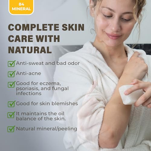 Natural Salt Soap Bar ? Purifying and Exfoliating Organic Unscented Bar Soap for Men & Women ? Pure Mineral Rock Salt Soap for Gentle Skin Care and Odor Control (Salt (4 Pieces))