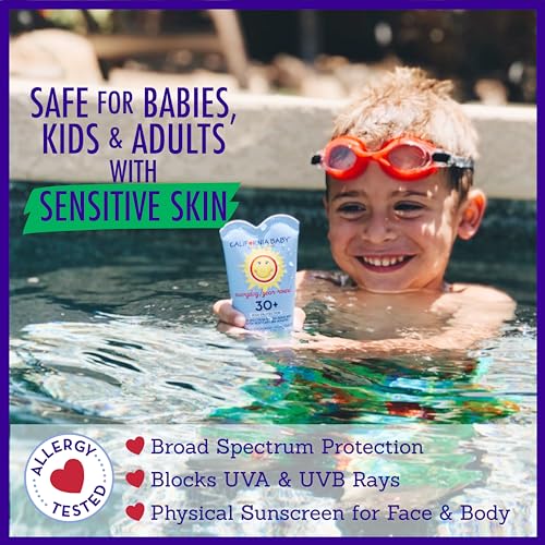 California Baby SPF 30+ Mineral Sunscreen for Babies - Floral Scent, Travel Size 82g