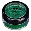 Moon Glitter Fine Glitter Shakers 100% Cosmetic Glitter for Face, Body, Nails, Hair and Lips - 0.17oz - Green