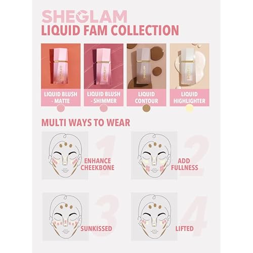 SHEGLAM Color Bloom Liquid Blush Makeup for Cheeks Matte Finish - Love Cake