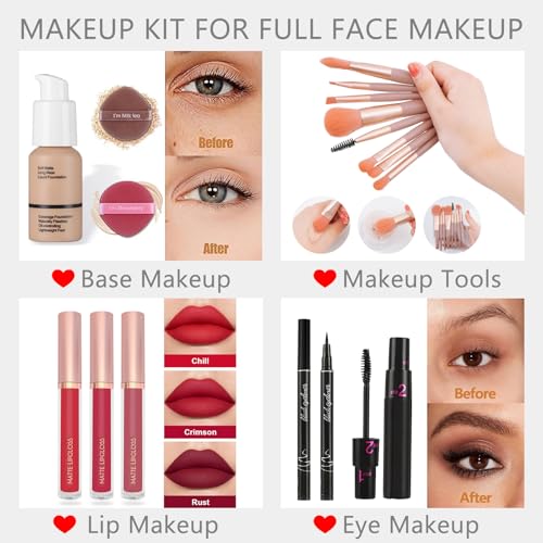 CHARMCODE Ultimate Full Makeup Kit - All-in-One Cosmetic Set for Women & Girls