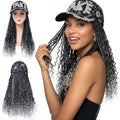 Ombre Gray Crochet Goddess Braids Hat Wig with Curly Ends - Cap31-DarkSilverGrey, 16 Inch
