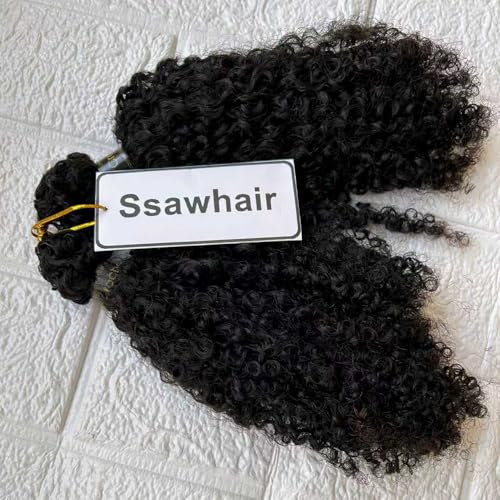 Ssawhair 20 Inch Kinky Curly Crochet Human Hair Extensions 60g 50 Strands