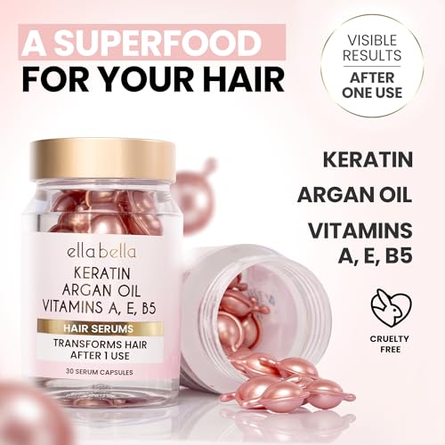Keratin Hair Serum with Argan Oil & Vitamins - Hair Treatment Capsules