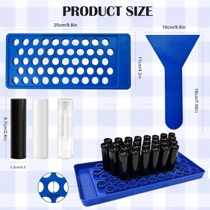 DIY Lip Balm Filling Tray and Spatula, 1 Pack with Blue Color