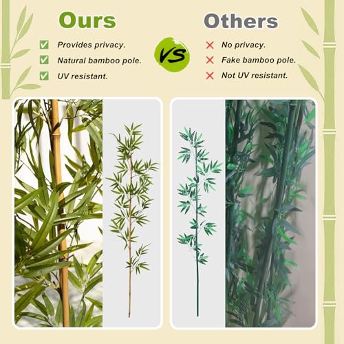 4 ft Artificial Bamboo Tree Privacy Screen Outdoor Indoor Faux Plant