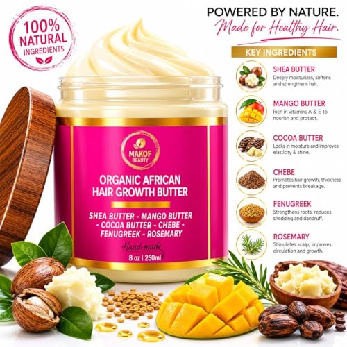 Chebe Hair Growth Butter - Ayurvedic Deep Conditioning for All Hair Types 8oz